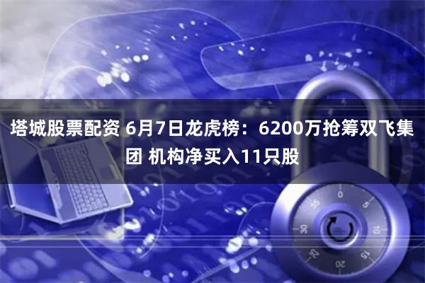 塔城股票配资 6月7日龙虎榜：6200万抢筹双飞集团 机构净买入11只股